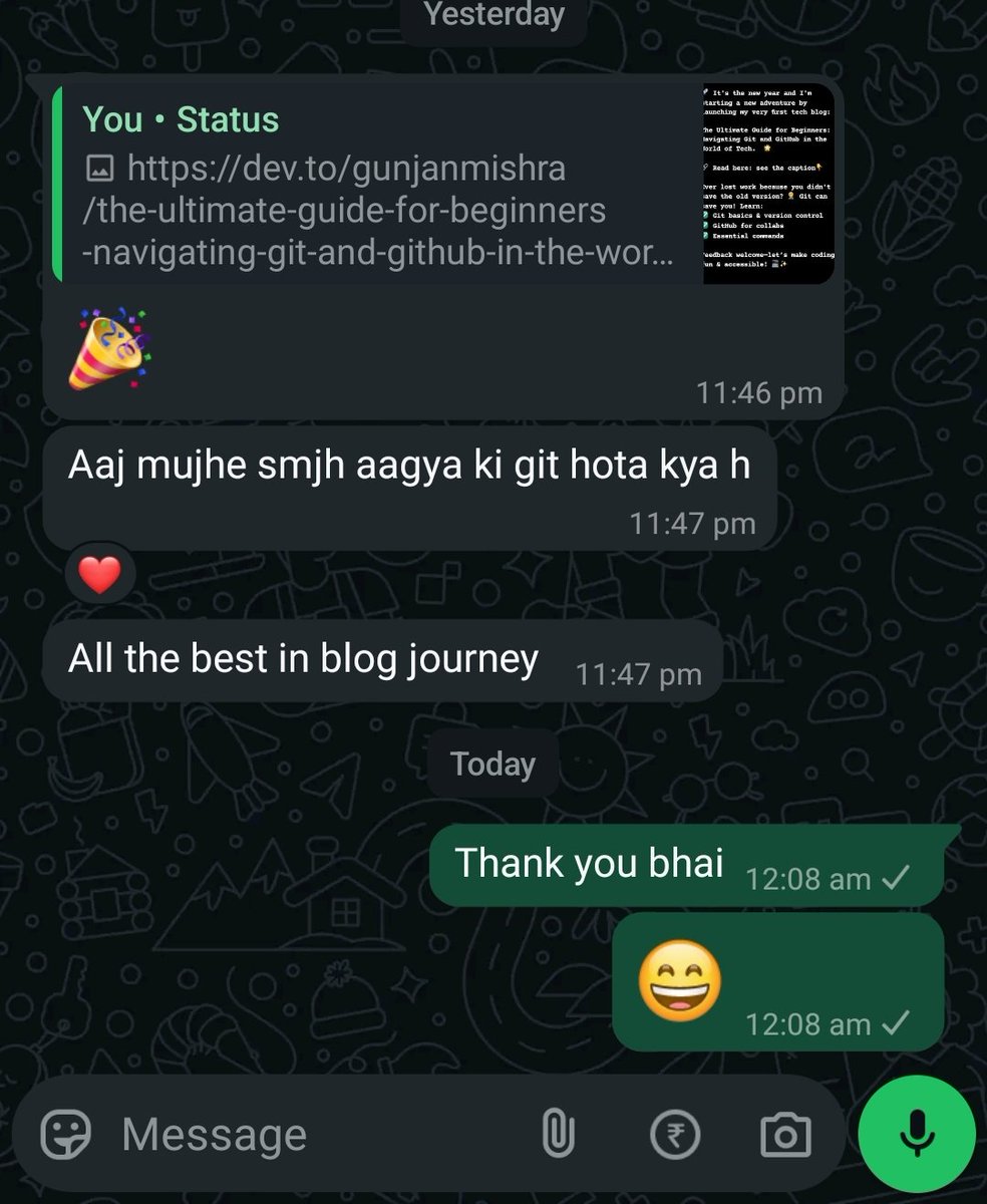 _GunjanMishra's tweet photo. The Ultimate Guide for Beginners: Navigating Git and GitHub in the World of Tech!!

Checkout:
https://t.co/KMCwg7NST4 https://t.co/YkVDSB0NVd