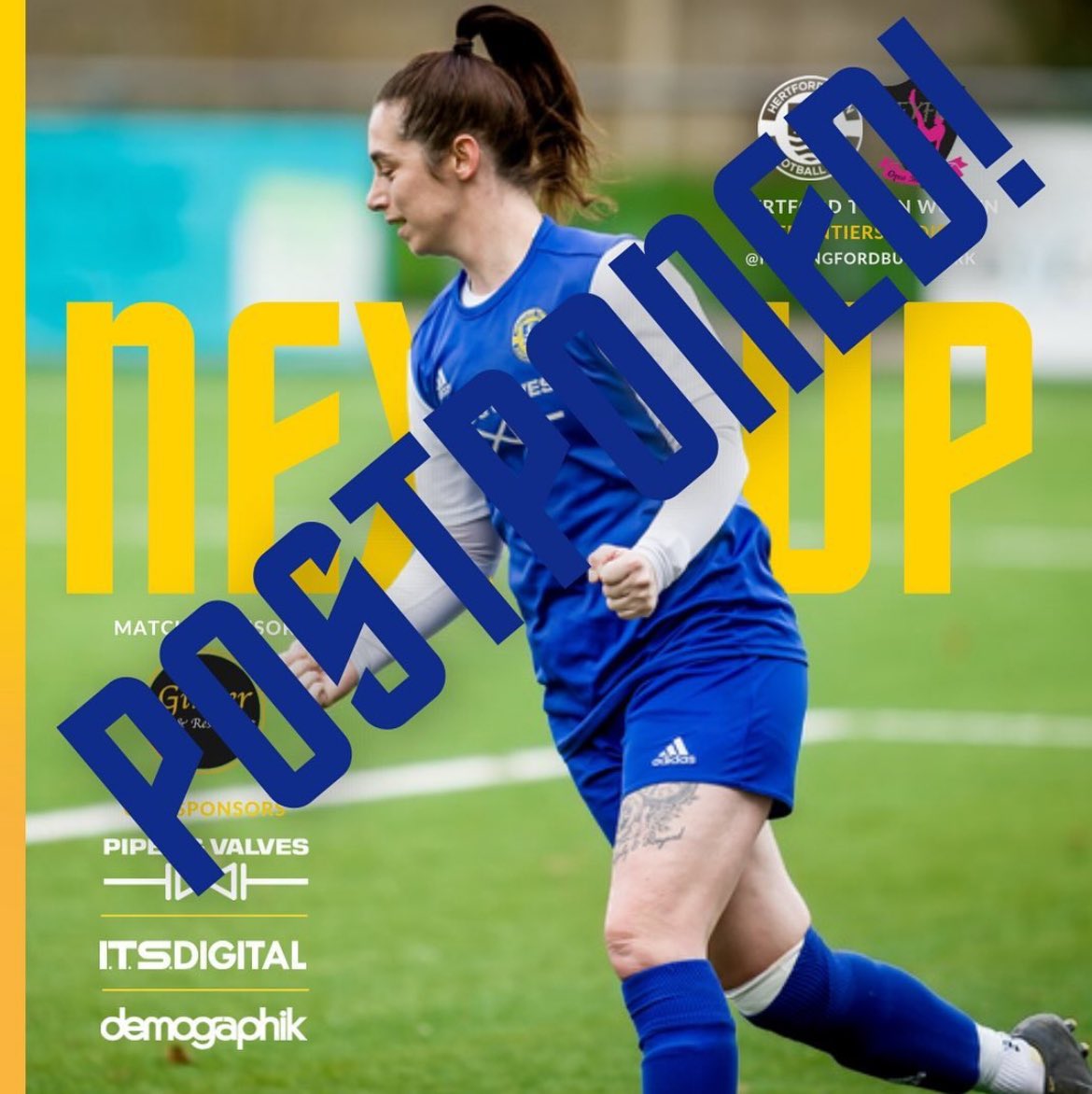 GAME OFF! ⛄️ 

Unfortunately due to snowy conditions today’s pitch is unplayable and this afternoons fixture has been postponed! 

Wish everyone a great rest of their weekends and see you soon! 

*a new date will be announced soon*