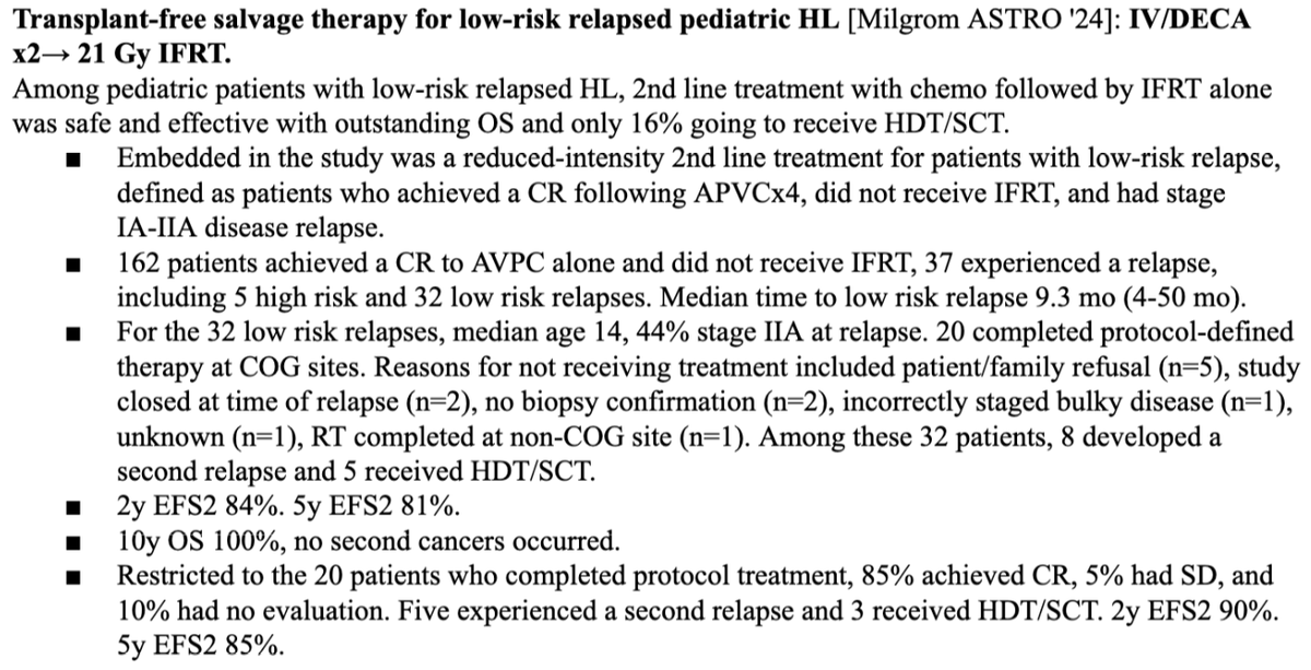 jryckman3's tweet photo. Echoes AHOD 0431 transplant-free survival findings (abstract only) #ASTRO24 ๐
Could the adult heme population learn from peds trials? Transplant-free survival approaches show promise, but it's early days to call it the future in any setting.
Original design + abstract below https://t.co/2tqv0ZUVda