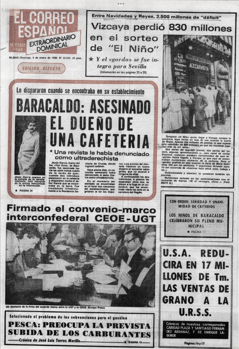 ConsuorF's tweet image. 5. "Los días anteriores fueron dramáticos aparecían pintadas con su nombre diciéndole que le iban a matar firmados por #ETAPM sabíamos que era cuestión de horas, días, había empezado la cuenta atrás. Lo mataron en su propio bar de 4 tiros a quemarropa, en plena cabalgata de Reyes