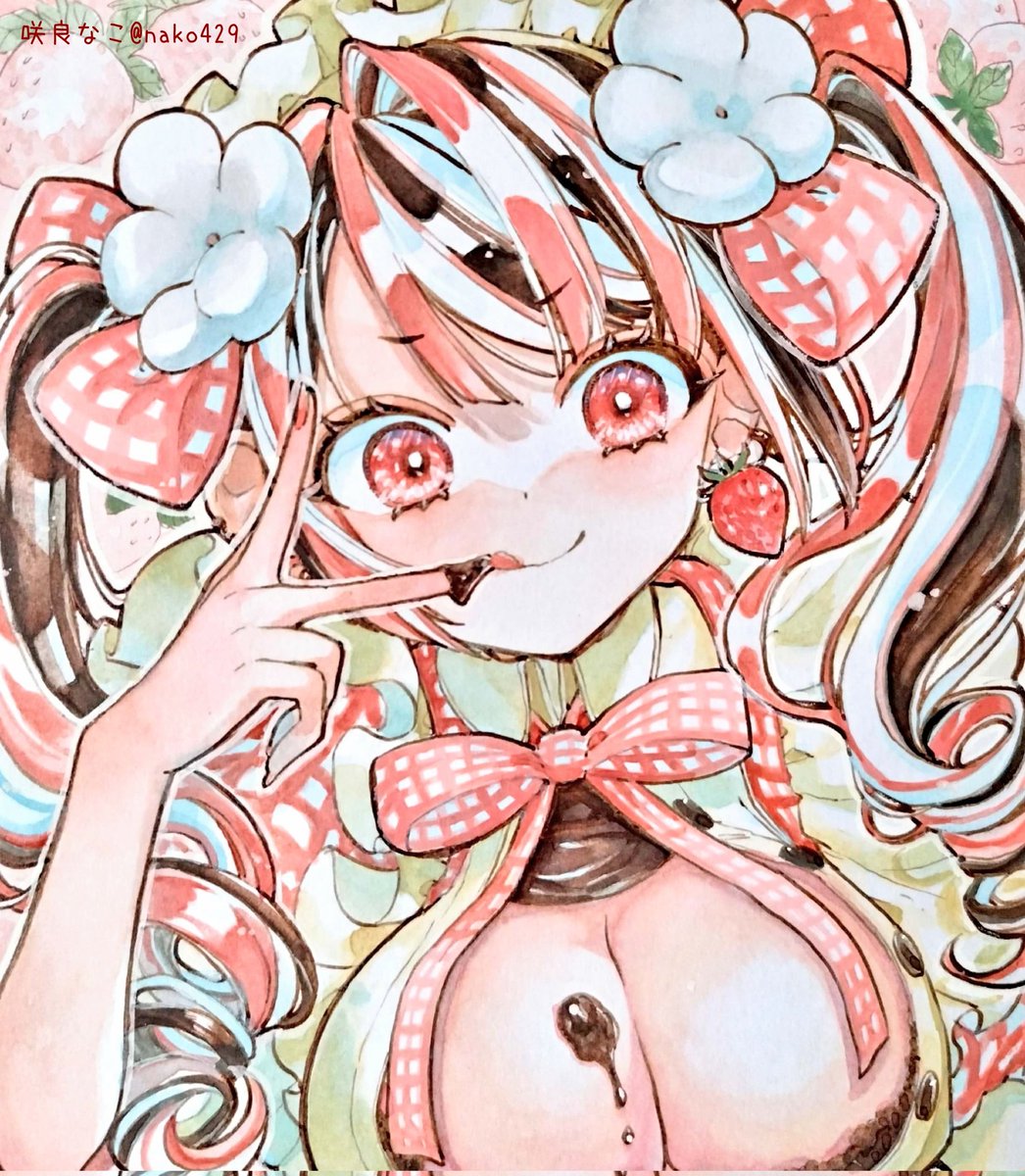「うちのこ、ストロベリーショコラちゃん #いちごの日」|咲良なこのイラスト