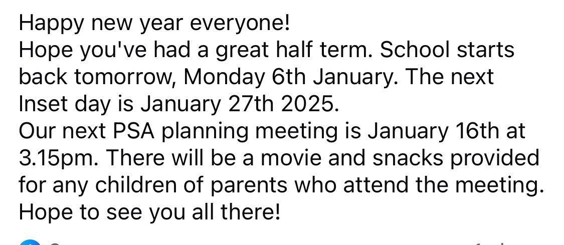 Parent Staff Association tweet media