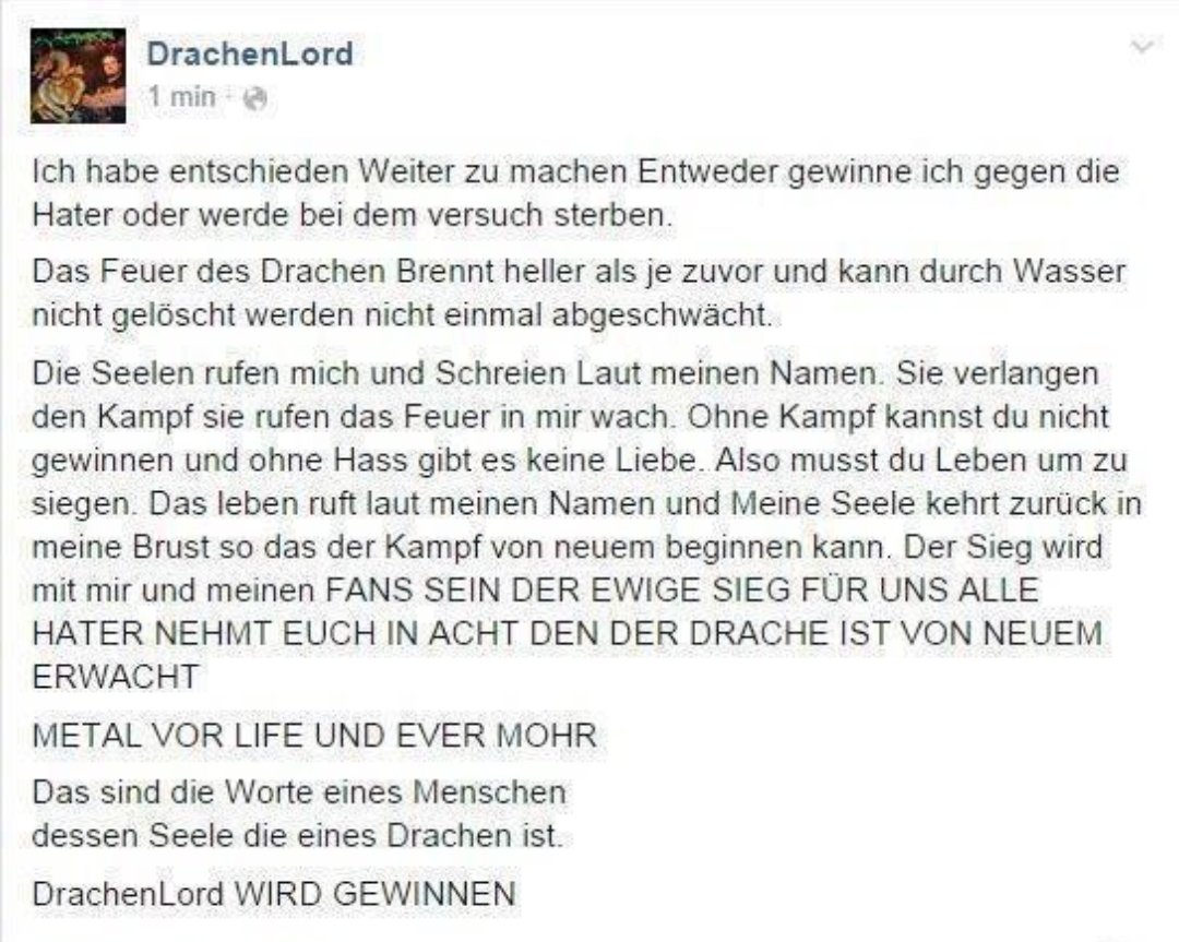 Selaprint's tweet image. #Drachenlord ist #unbesigt

#feek  #faik