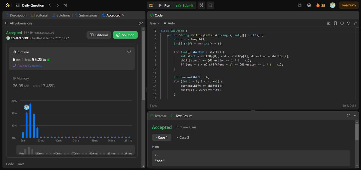 Rohandede18's tweet image. Day 28/30 of my #30DayCodingChallenge 🚀
Another day, another LeetCode problem solved! 🧩 Tackling daily challenges has sharpened my problem-solving skills and reinforced my passion for coding. 💻🔥
Today&apos;s problem was intense, but the joy of figuring it out made it all worth it!