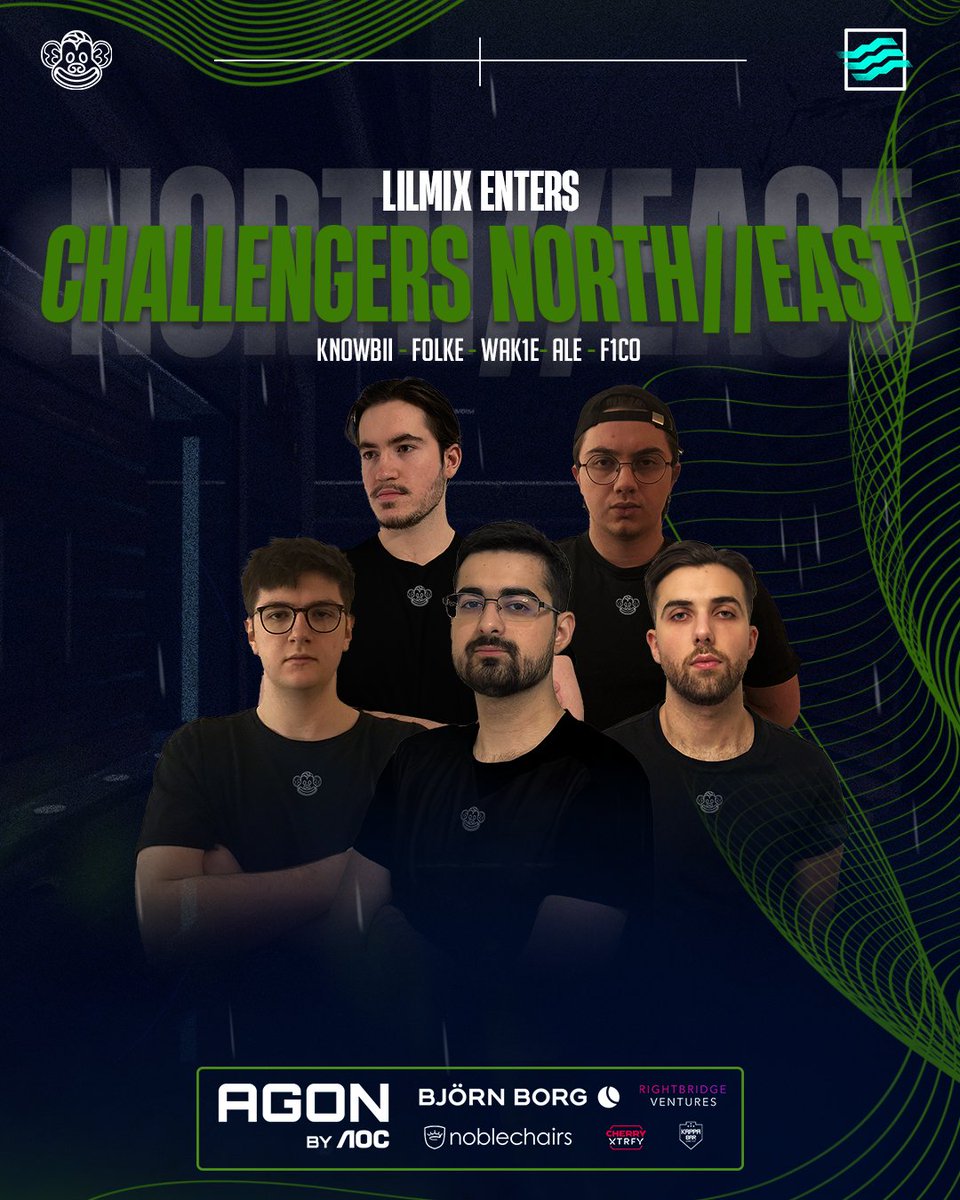 Lilmix are beyond excited to announce our participation in <a href="/valleague_ne/">Samsung Odyssey Challengers NORTH//EAST</a> 2025 circuit! 🙉

The lineup that will be representing Lilmix VALORANT in 2025 is:

<a href="/FOLKEval/">FOLKE</a> 
<a href="/f1co_val/">f1co</a> 
<a href="/knowbiiX/">Knowbii</a> 
<a href="/wak1e/">wakie</a> 
<a href="/AlendVAL/">Ale</a> 

Sub: <a href="/ChapixFN/">chapix</a>  

Let's get it! #lilfam 🙉