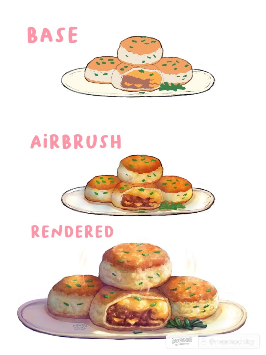 My Garlic Parmesan Cheese Bombs Art ✨️ 
#DigitalArt 》 #FoodArt 》#illustrationart