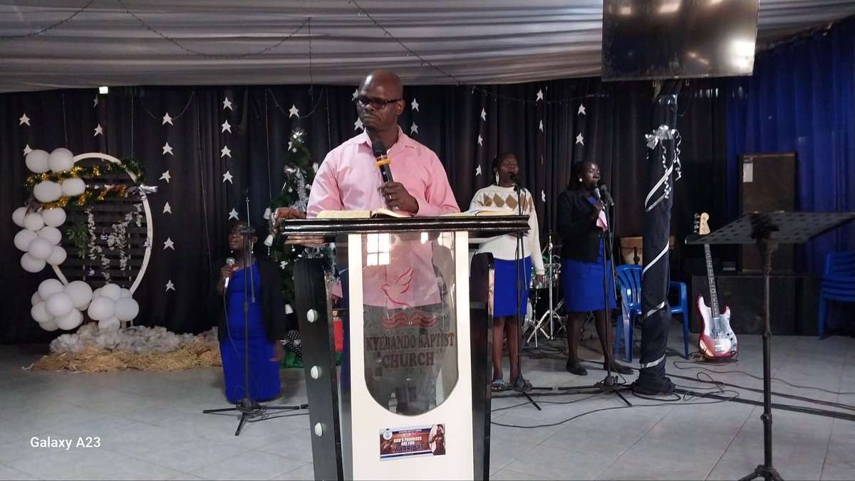 Kyebaptistch's tweet photo. Pastor Samuel Davis Hiire gave a powerful sermon on the first Sunday of 2025: "God's Promises are for warriors," Joshua 14:6-15. He highlighted that like Caleb, believers should recognize God's promises as unconditional, yet participation is key.#Kyebando Baptist Church https://t.co/Lco1JeiTIO