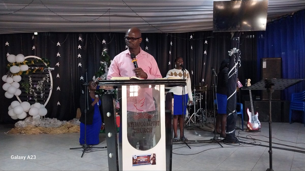 Kyebaptistch's tweet photo. Pastor Samuel Davis Hiire gave a powerful sermon on the first Sunday of 2025: "God's Promises are for warriors," Joshua 14:6-15. He highlighted that like Caleb, believers should recognize God's promises as unconditional, yet participation is key.#Kyebando Baptist Church https://t.co/Lco1JeiTIO