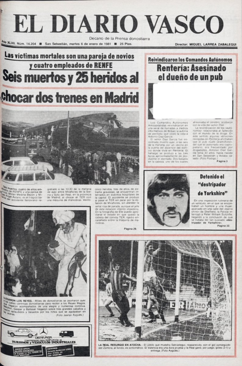 ConsuorF's tweet photo. #TalDiaComoHoy de 1981 #ETACAA asesinó en #Renteria al hostelero Antonio Díaz, le esperaron en el rellano del ascensor, nadie se percató de hasta las seis de la mañana cuando un vecino se tropezó con su cadáver. Era propietario del disco-bar La Gramola.

También #Impune 

🧵 https://t.co/wb7nLzb2T9