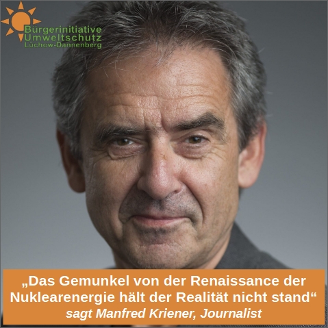gorleben's tweet image. "#Atomkraft hat keine Zukunft", argumentiert der Umweltjournalist Manfred Kriener. Das Gemunkel von der Renaissance der Nuklearenergie halte der Realität nicht stand - zum Blogbeitrag: bi-luechow-dannenberg.de/2025/01/03/ato… #wahlkampf #energiewende #atomausstieg #gorleben #atommüll