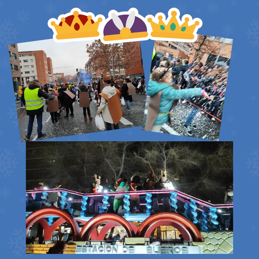Hola familias!!!

Gracias por participar en la cabalgata de Reyes Magos del distrito. Nos lo pasamos estupendamente y esperamos que hayamos repartido mucha ilusión, caramelos y confeti entre los niños y mayores que asistieron a la cabalgata.
