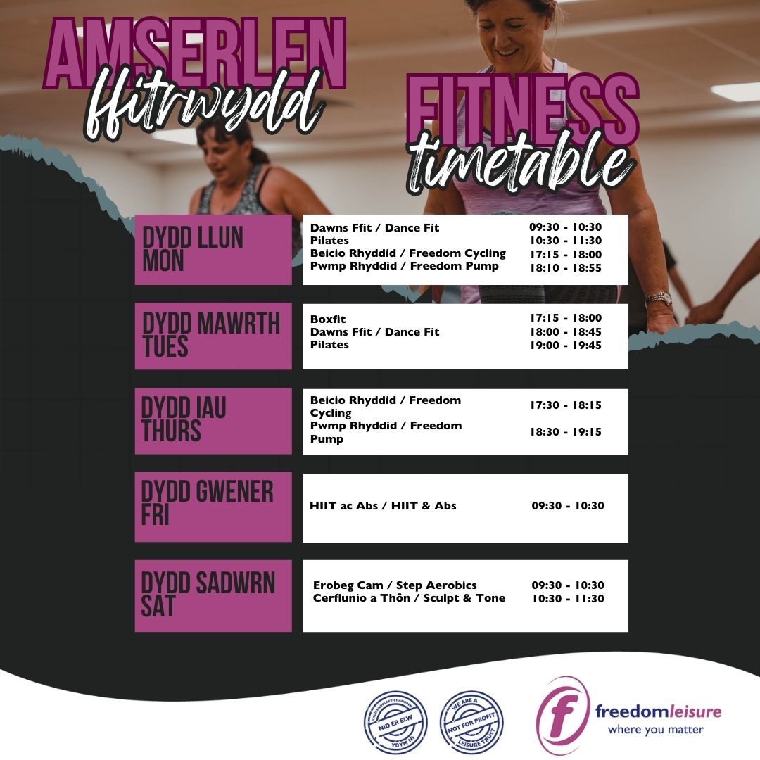 Mae gennym rai dosbarthiadau ffitrwydd newydd i'n rhaglen @cefnhengoed. Archebwch nawr ar-lein 💪 swansea.freedom-leisure.co.uk/LhWeb/en/Membe…

We have some new fitness classes to our programme @cefnhengoed. Book now online 💪 swansea.freedom-leisure.co.uk/LhWeb/en/Membe…
