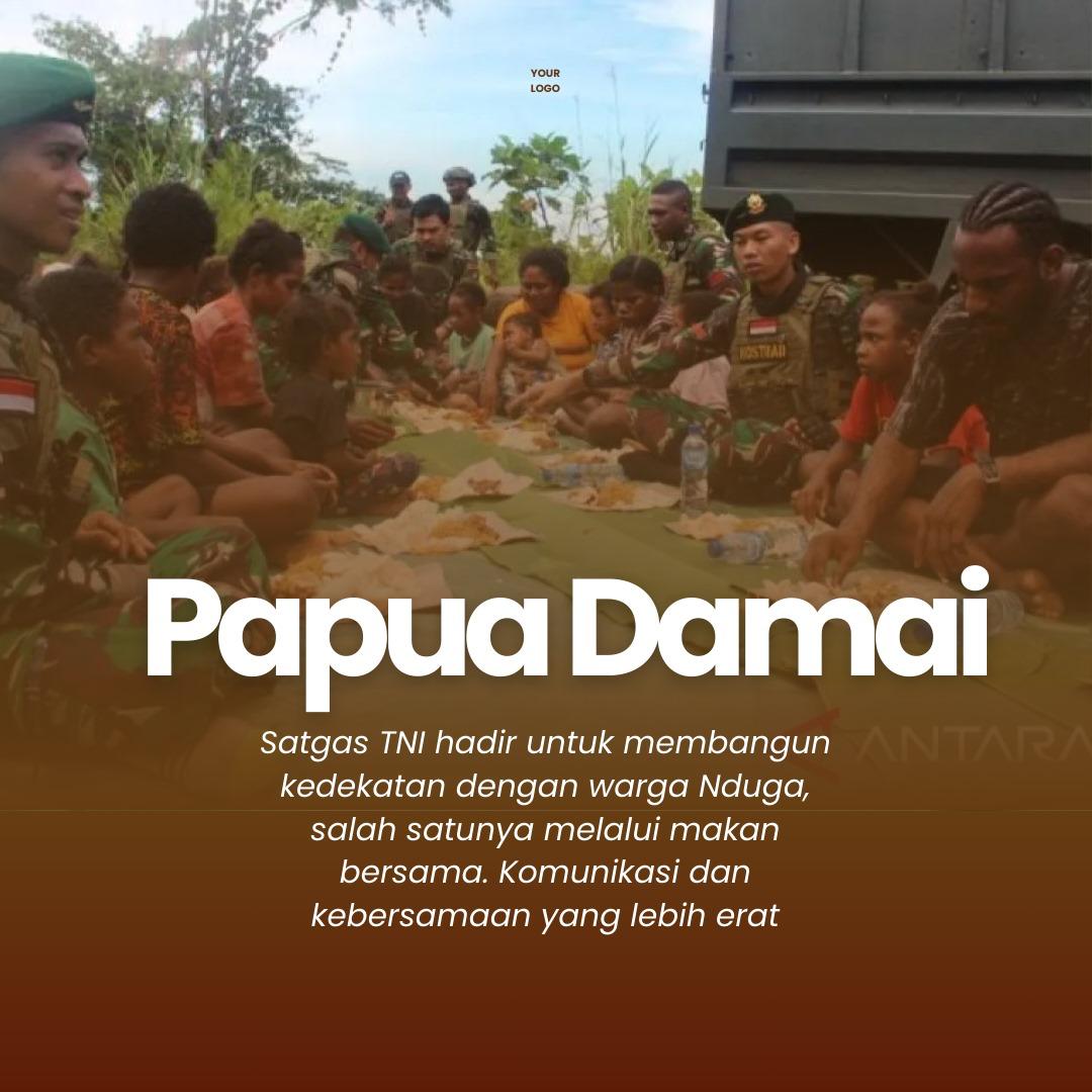 KalambeOde's tweet photo. Prajurit TNI dari Satuan Tugas Batalyon Infanteri (Satgas Yonif) Raider 503/Mayangkara yg berada di bawah kendali Komando Operasi Habema di Papua, membangun kedekatan dengan warga Kampung Ginid, Nduga, Papua Pegunungan, pada sela-sela patroli pengamanan wilayah #OPM #KekejamanOPM https://t.co/qeBuxfFSl5