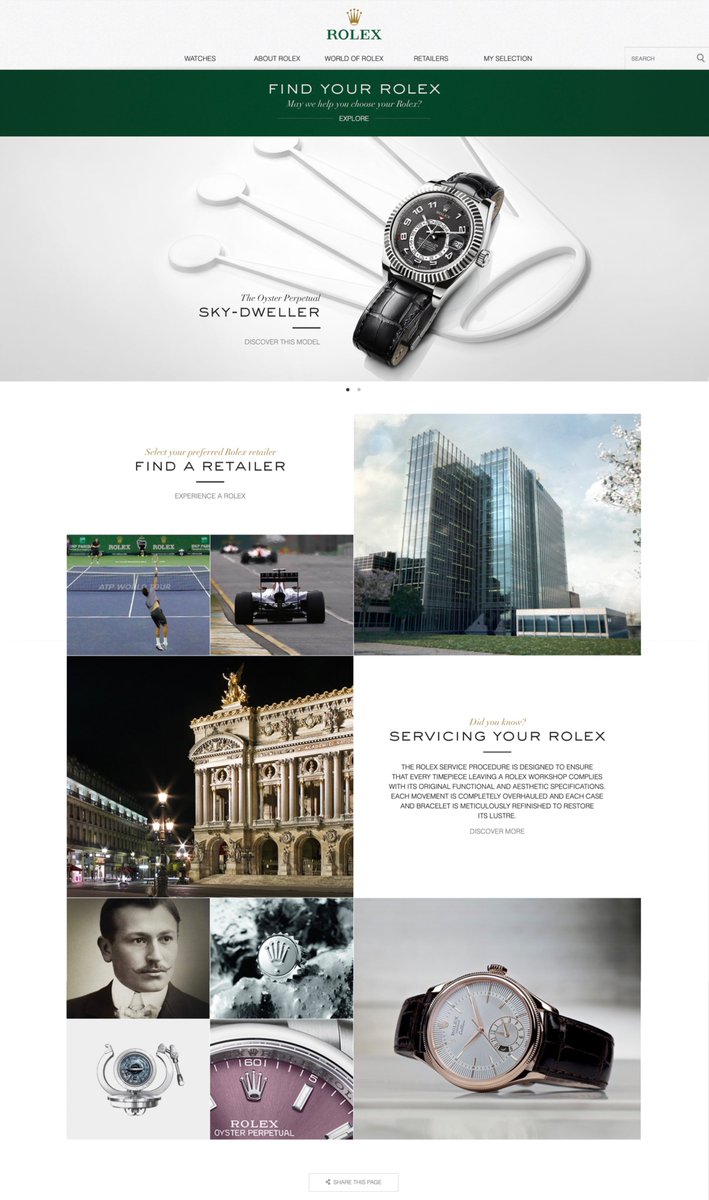 Rolex'in 10 sene önceki websayfası