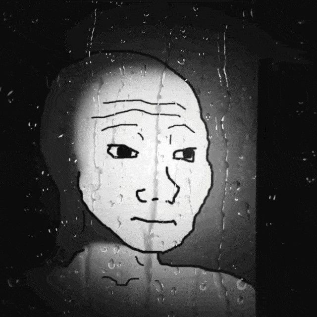 soljeets's tweet photo. Is it the rain falling, or the tears of a Jeeter who sold too early? 🥲

#SOLJeets #EmojiFi #memecoinsol #Solana https://t.co/6zdWp4h5GU