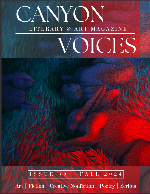 I am ecstatic to have 2 poems published by Canyon Voices Literary &amp; Art Magazine (ASU). Thank you, Editor in Chief Rhea Shenkenberg.
1. Tear-Stained Pages
2. I Sit
 Founded in spring 2010, Canyon Voices at Arizona State University’s New College.
issuu.com/asucanyonvoice…