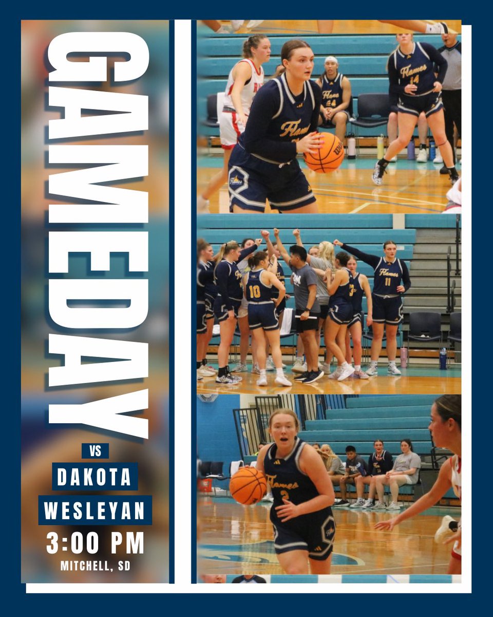 On the road 

🆚Dakota Wesleyan 
📍Mitchell, SD
⏰ 3 PM CST