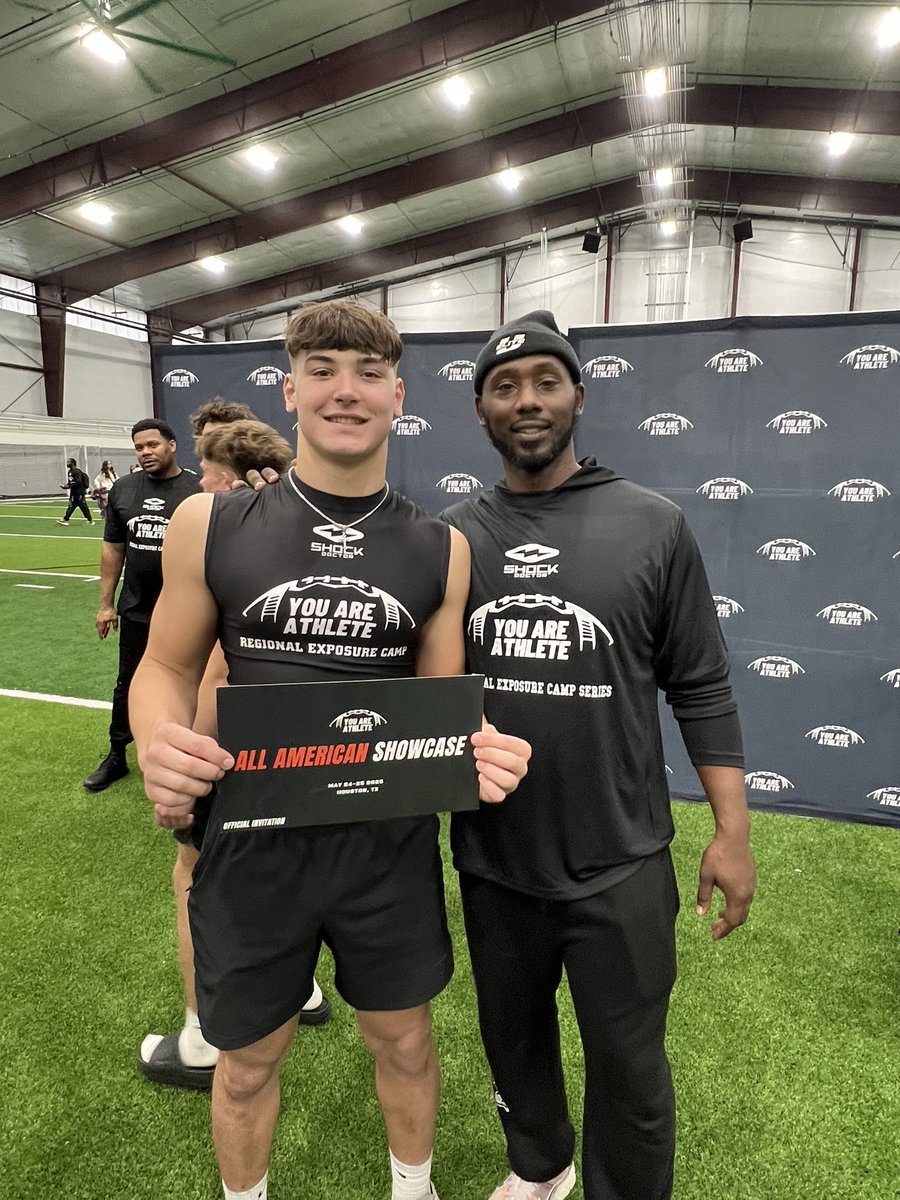 Cale McPeek (@calemcpeek) on Twitter photo Had a great time at <a href="/youareathlete/">You Are Athlete</a> in Dallas.
I earned my invite to Houston. Top 5 LB ⭐️🦍<a href="/RoadToHouston/">All-American Showcase</a>
<a href="/ShockDoctor/">Shock Doctor</a>
<a href="/CoachMOOK8/">@EliteSport_U</a>
<a href="/EliteUCoachRyan/">Elite Sports University</a> Had a great time at <a href="/youareathlete/">You Are Athlete</a> in Dallas.
I earned my invite to Houston. Top 5 LB ⭐️🦍<a href="/RoadToHouston/">All-American Showcase</a>
<a href="/ShockDoctor/">Shock Doctor</a>
<a href="/CoachMOOK8/">@EliteSport_U</a>
<a href="/EliteUCoachRyan/">Elite Sports University</a>