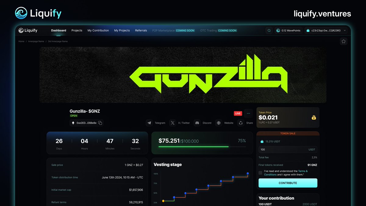 Liquify π (@liquifyventures) on Twitter photo Projects Page Sneak Peek π
Curious to see how projects will look on Liquify?
Hereβs an exclusive sneak peek of whatβs coming your way! π
#StayLiquid π
*any promotional materials with <a href="/GunzillaGames/">Gunzilla Games</a> are purely for demonstration purposes and there's no confirmed partnerships Projects Page Sneak Peek π
Curious to see how projects will look on Liquify?
Hereβs an exclusive sneak peek of whatβs coming your way! π
#StayLiquid π
*any promotional materials with <a href="/GunzillaGames/">Gunzilla Games</a> are purely for demonstration purposes and there's no confirmed partnerships