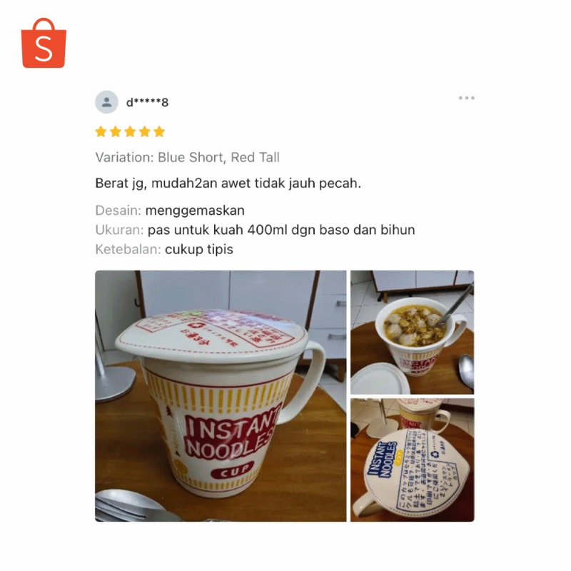 ShopeeID's tweet photo. Lagi musim ujan gini enaknya makan mi instan gak sih? 🤭 Mimin punya rekomendasi mangkuk ramen yang KAWAIII banget! Geser ke kiri buat baca reviewnya yah! #RacunShopee