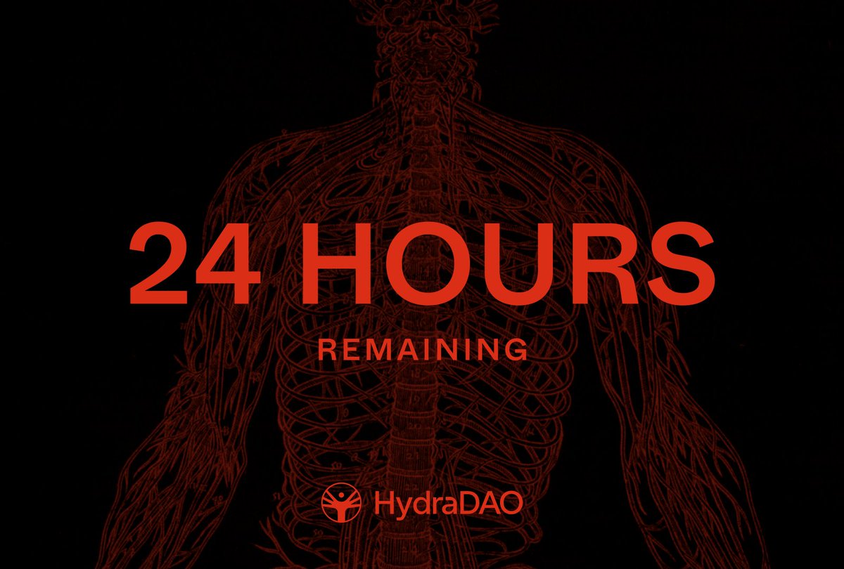 🚨 24 HOURS REMAINING 🚨

The HydraDAO fundraise has only 1 day left.

We've now raised just under $2m for replacement research. ❤️‍🔥

Final chance to get $HYDRA on Juicebox:
juicebox.money/@daohydra