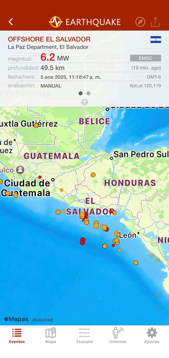 dennischwartz's tweet photo. 20 min. ago #terremoto 6.2 en La Paz Department, El Salvador, 49.5km, 11:18 a. m. GMT-6 (EMSC ) https://t.co/ixhrx6NYgZ https://t.co/s90IxtjqzV