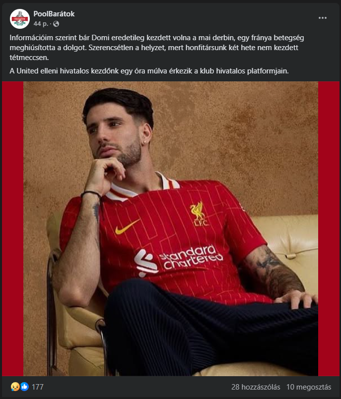 andrast9696's tweet photo. @Mobyrando It was said by a facebook liverpool fan page where the admin has some connections, friends or whatever to Szobo https://t.co/U1QOwOJPmn