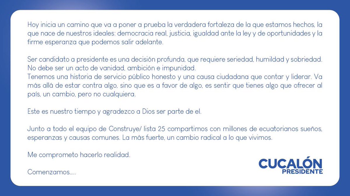 Hoy inicia un camino.