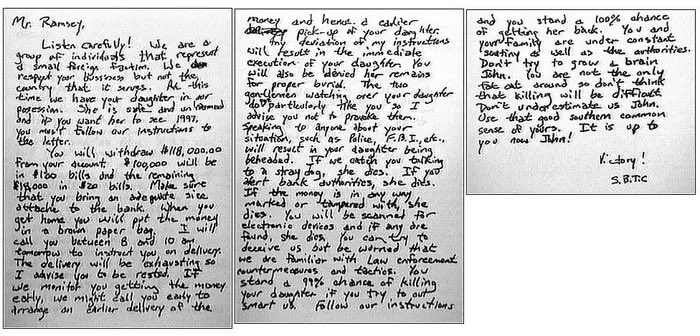 Ransom Note Patsy Ramsay The ransom note is confusing. Is it possible that Patsy Ramsey was the ...