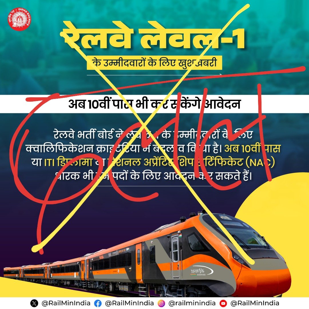 jorwalPit's tweet image. #Iti_Qualification_In_GroupD 
TECHNICAL POSTS #10th+ITI 
 #non_technical 10th pass 
@AshwiniVaishnaw @RailMinIndia @RRBAhmedabad @rrbadi @RRBKOLKATA @narendramodi @PMOIndia स्किल इण्डिया का क्या हुआ @ErabhishekRaj3 @BhopalDivision @ShivaGopalMish1 @DainikBhaskar @DrmJhansi