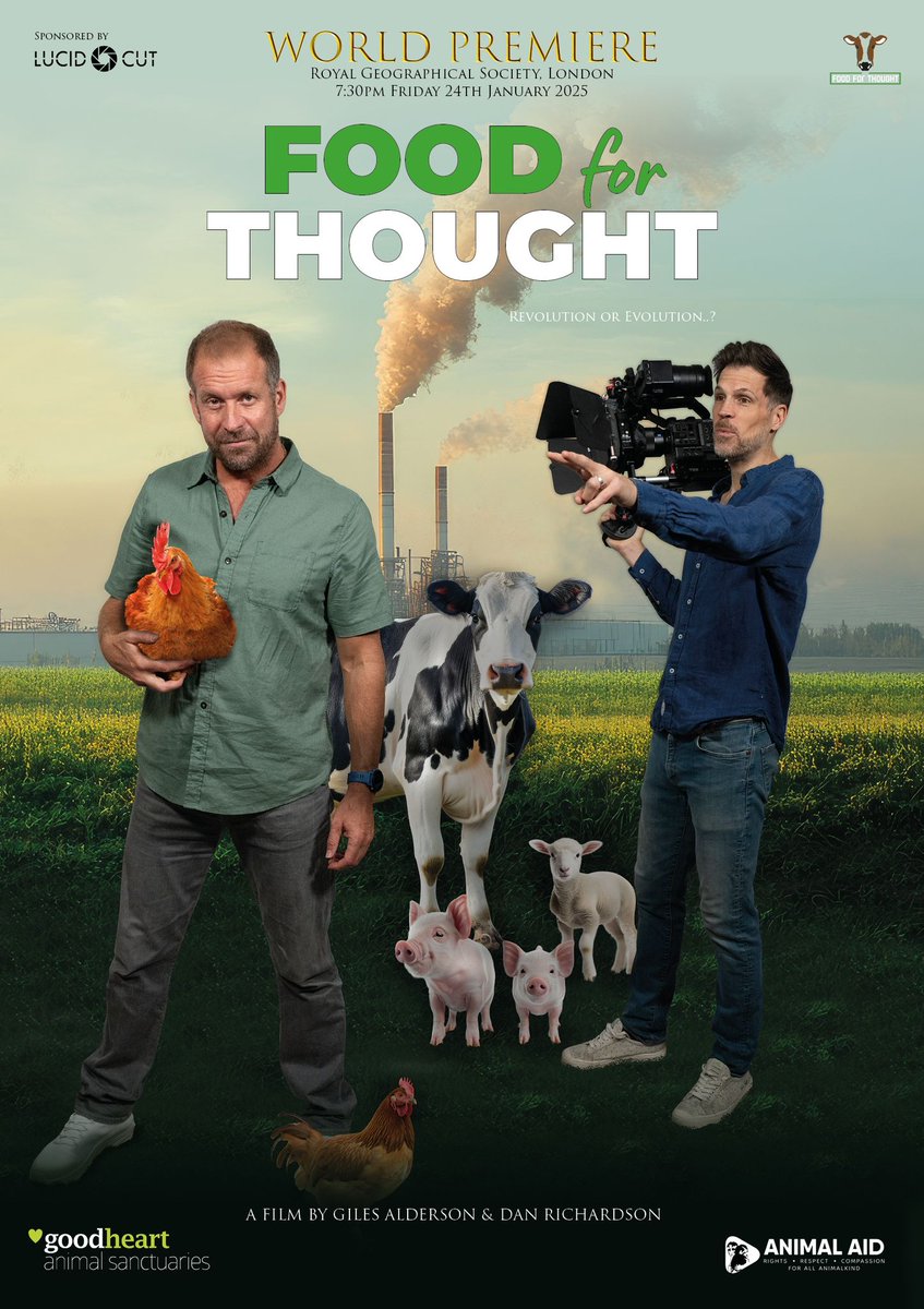 Omnivore? Pescatarian? Vegetarian? Vegan? Fruitarian? This film is for everyone (and it's family friendly). So please join me and meet Dan at the RGS London on 24th January. Tickets here: eventbrite.co.uk/e/food-for-tho… Many thanks. See you soon, I hope. RT Wx