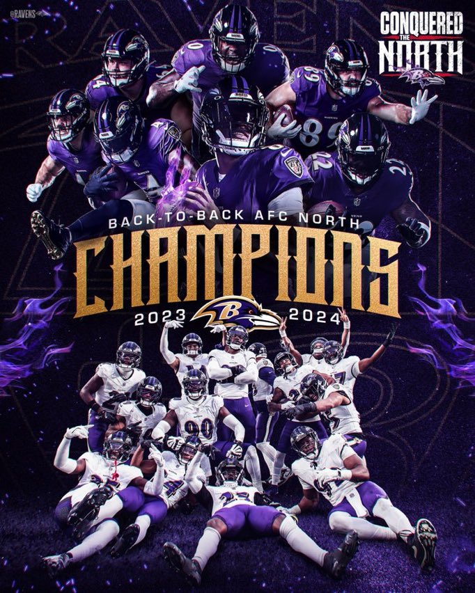 DetFlex's tweet photo. LETS GOOO 🔥🔥🔥 #AFCNorthChamps #nfl #BaltimoreRavens #RavensFlock https://t.co/8nHnzH2YkZ