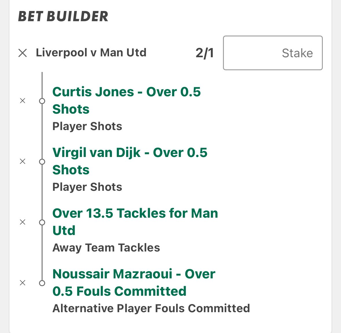 2 bets for todays premier league clash between Liverpool and Manchester United 

Also having a small poke at 2-0 Liverpool @ 8/1 

Smash a like if following ❤️