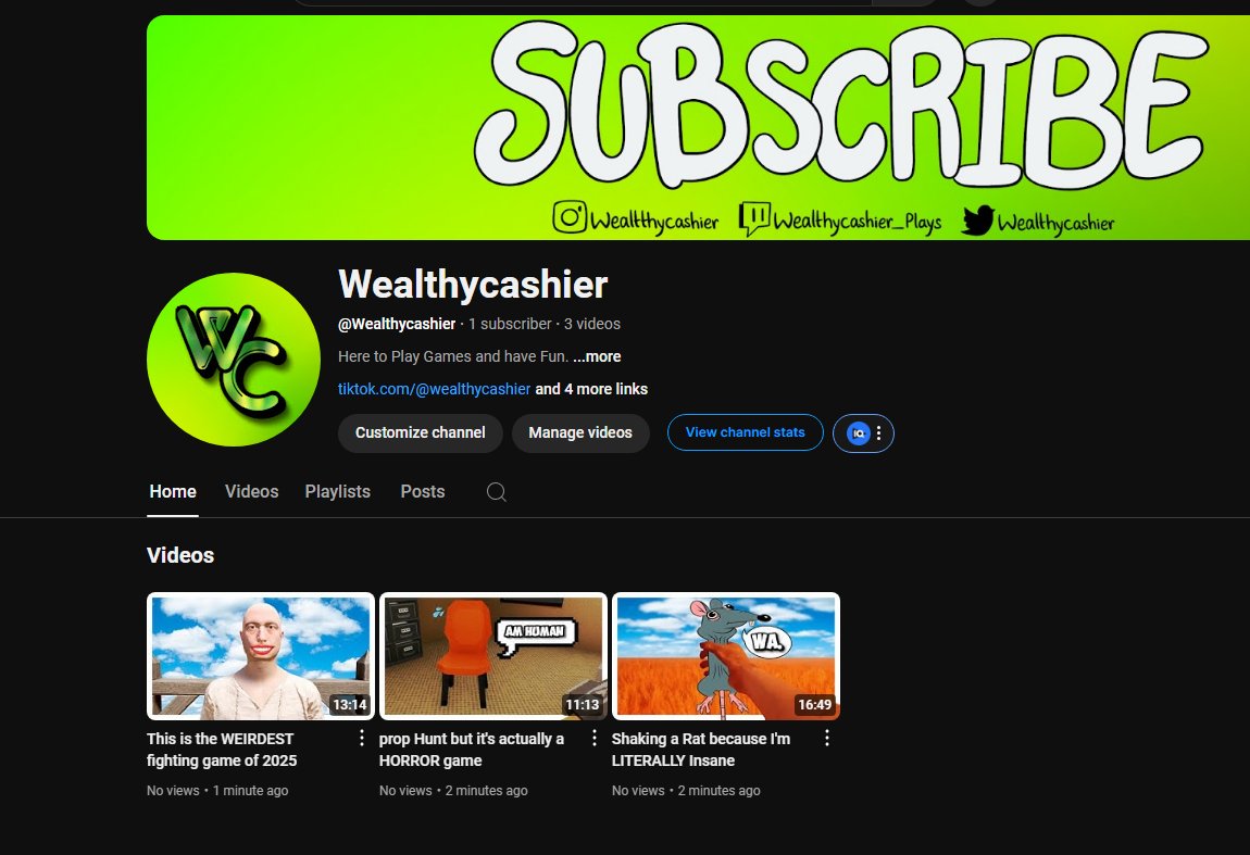 wealthycashier's tweet image. If you haven&apos;t seen it yet, the new channel is now LIVE!! Check it out as I drink some lemonade
youtube.com/@Wealthycashier