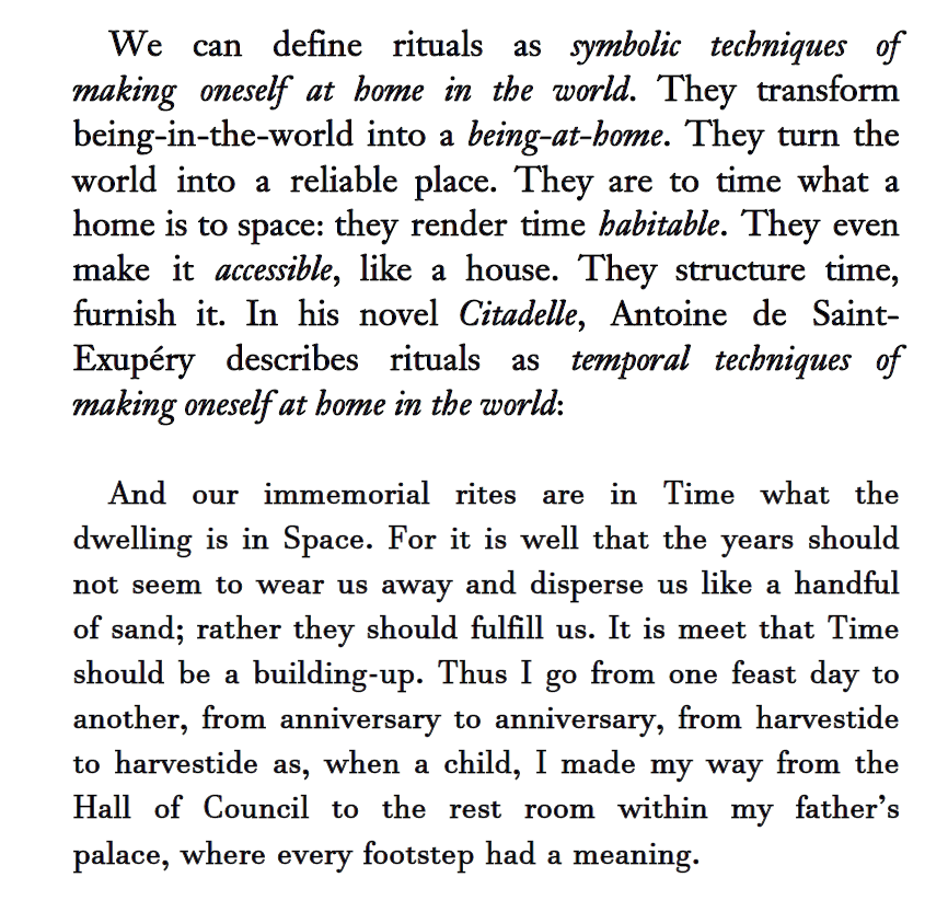 Byung-Chul Han on rituals and time, beautiful