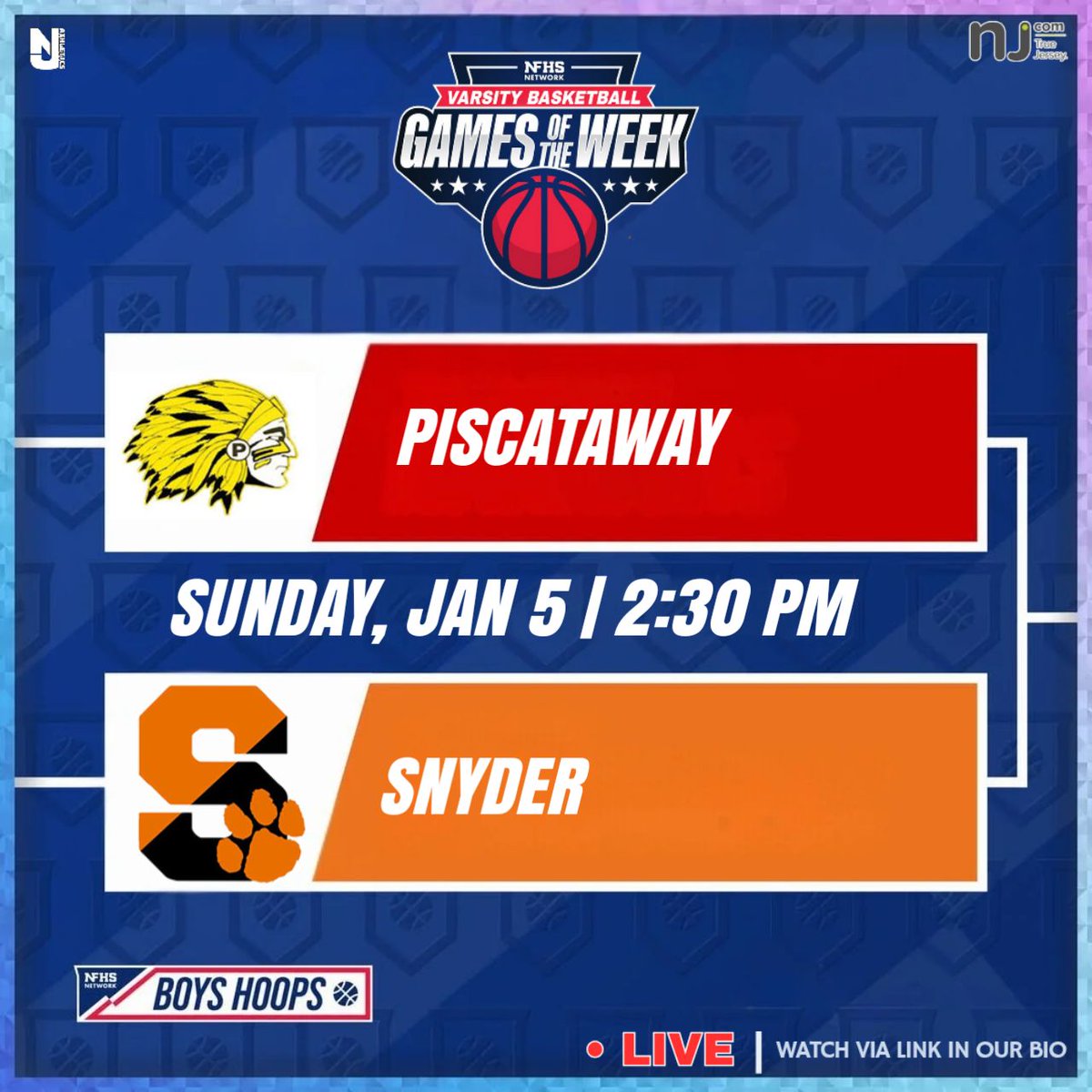 Maxpreps_net (@maxpreps_net) on Twitter photo ๐
ธ๐
๐
ด ๐
ผ๐
ฐ๏ธ๐๐
ฒ๐
ท
๐ Boys Basketball |ย New Year's Jump Off
๐ Piscataway VS Snyder
๐
Sunday, January 5
โฐ 2:30 PM
๐ย hsplay.watchsportsz.com/basketball.phpโฆ
โจ Dont Forget to like,share & Follow โผ๏ธ
Lets go !!
#basketball #hoops #sports #highschool #stream #NewJersey ๐
ธ๐
๐
ด ๐
ผ๐
ฐ๏ธ๐๐
ฒ๐
ท
๐ Boys Basketball |ย New Year's Jump Off
๐ Piscataway VS Snyder
๐
Sunday, January 5
โฐ 2:30 PM
๐ย hsplay.watchsportsz.com/basketball.phpโฆ
โจ Dont Forget to like,share & Follow โผ๏ธ
Lets go !!
#basketball #hoops #sports #highschool #stream #NewJersey