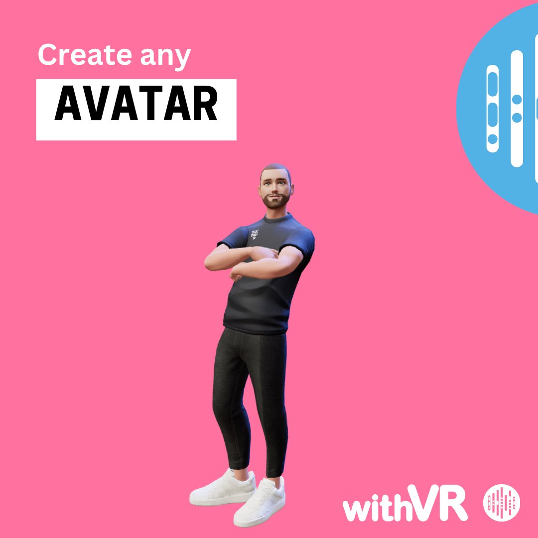withVR (@withvrapp) on Twitter photo Using our software, you can create an avatar that looks like someone!
Then, you can add that avatar to any of our virtual reality speaking situations, creating unlimited speaking opportunities!
Try it today by emailing us at hello@withvr.app Using our software, you can create an avatar that looks like someone!
Then, you can add that avatar to any of our virtual reality speaking situations, creating unlimited speaking opportunities!
Try it today by emailing us at hello@withvr.app