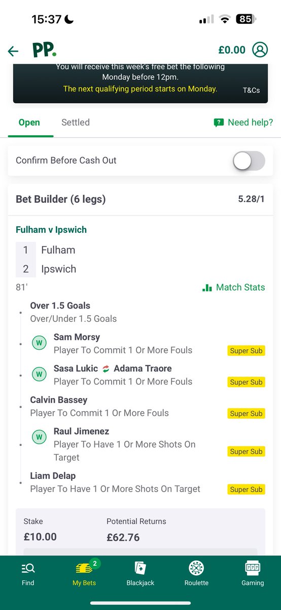 DKing246's tweet photo. @paddypower goal was scored 8 minutes ago still not showing up and cash out been locked for nearly 15 minutes. https://t.co/dYr3O09af1