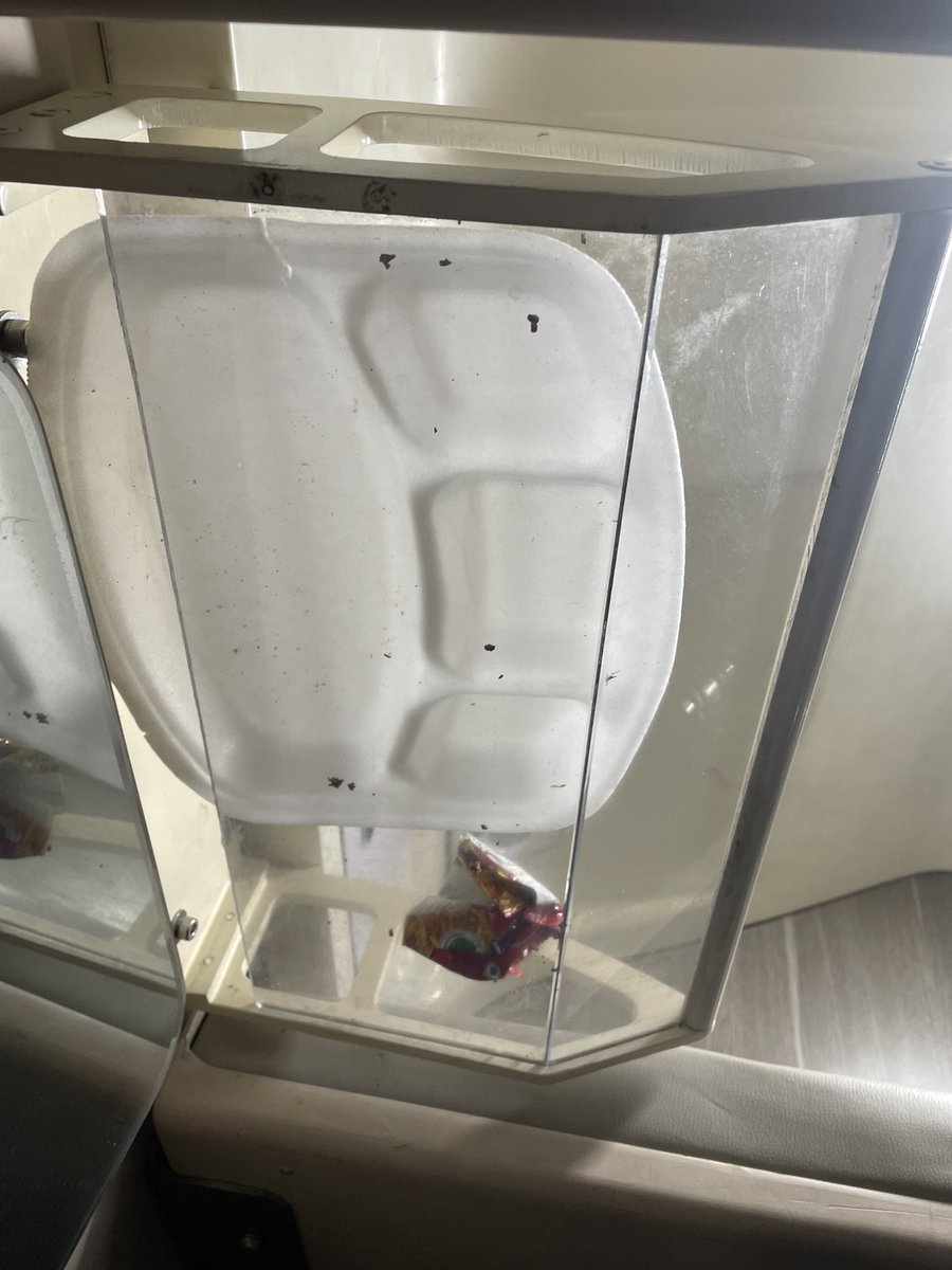 PromptPilotAcad's tweet photo. We have boarded Train no 12913 from Indore, PNR 8427186790 and it is very dirty. Coaches not cleaned at the destination stop. Cockroaches roaming around, used plates everywhere, Toilets stinking.  Kindly take action on top priority. https://t.co/V66BNPsF9m