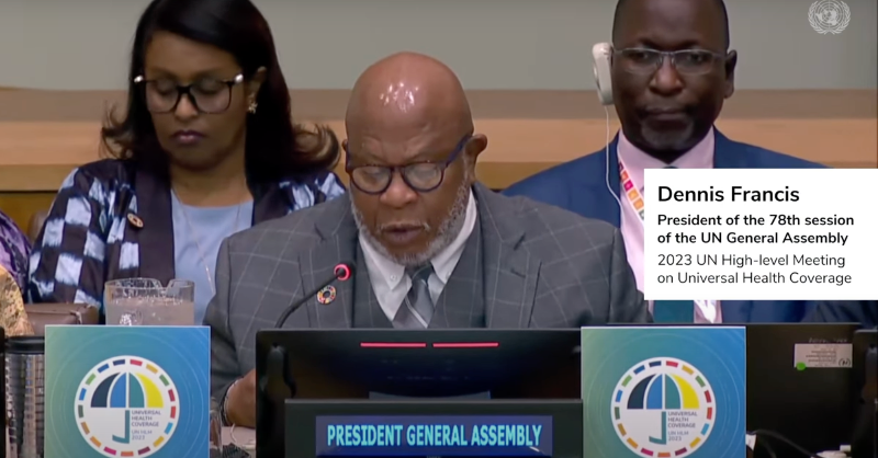 UHC2030's tweet photo. Guaranteeing access to affordable health care services is key to making progress towards #UniversalHealthCoverage and achieving all the #SDGs. As the President of #UNGA78 aptly said, 'health tells us how well we are delivering on our entire 2030 agenda.' #FinancialProtection101