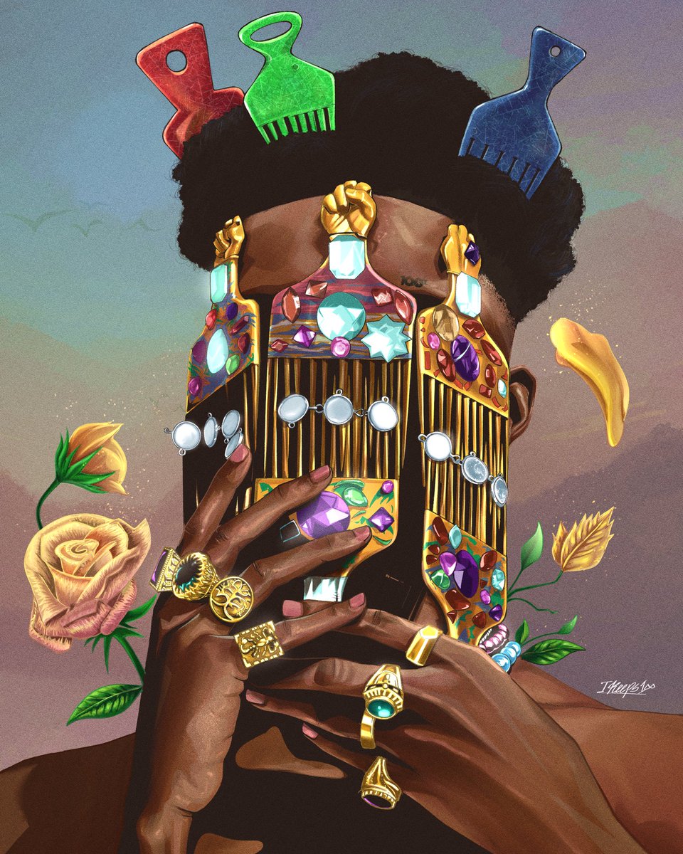 ikeeps100's tweet image. My first art piece of the year 

“Majesty in bloom”