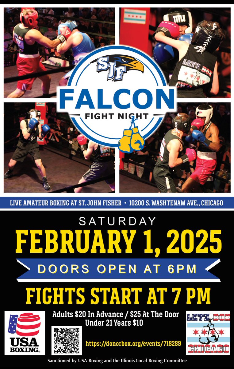 sjfhns's tweet photo. 3rd Annual Fight Night at SJF. See the flyer attached! Balcony raffle. Winn a party for you and guests. Best seat in the house. https://t.co/b2DDTd7hoT