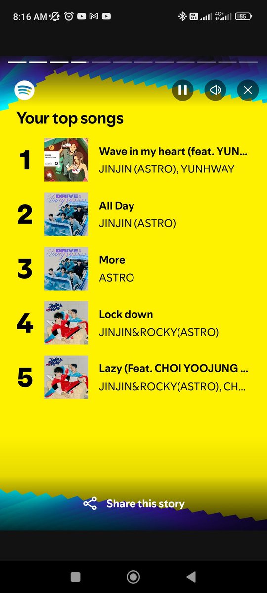 wanderingaroha's tweet photo. @au__9999 I love his songs so much I was in the top 0.001% of listeners for Wave in My Heart 😂
#진진 #JINJIN https://t.co/qBWRIs1yhQ