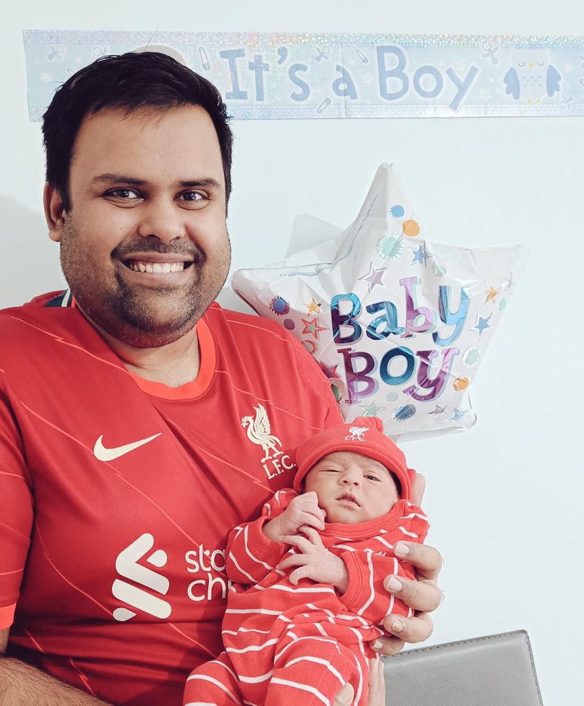 Shamik_YNWA's tweet photo. Latest addition to the @LFC family. It's our first #LFC matchday, and we are ready for it. #LIVMUN
#BornRed #LFCfamily https://t.co/FuRQwS8Gqr