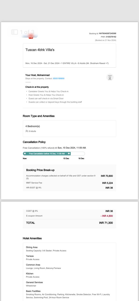 harshdabas23's tweet photo. #GoaTourism scam! @makemytripcare listed ‘Tuscon Villa’ without verification. We got a ₹10,000 scam after the owner insisted on direct booking for a discount post booking from MMT@Rs 0. The property didn’t exist, phone was off, and it’s now delisted from MMT https://t.co/3nU6SsWXlu