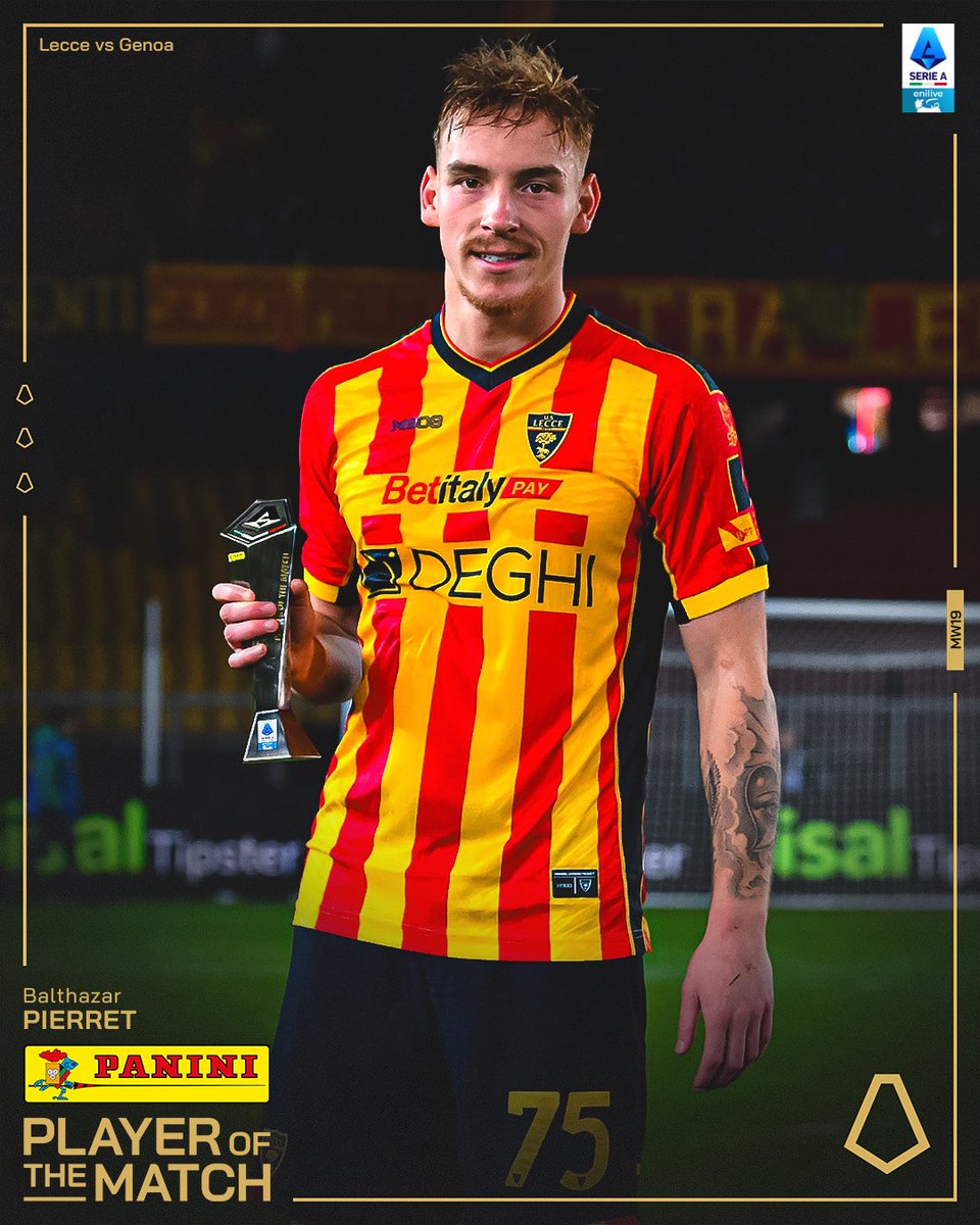 Balthazar Pierret è il Panini Player of the Match di #LecceGenoa 🏆