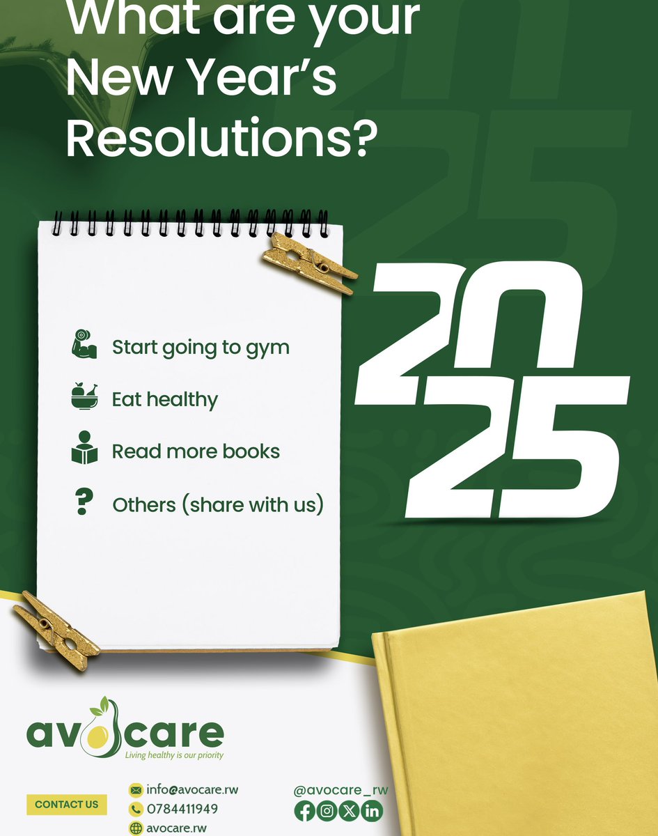 avocare_rw's tweet photo. What are your New Year’s resolutions?
Share with us in the comments!

#avocare #newyear #2025 https://t.co/AtaYgnOgX8