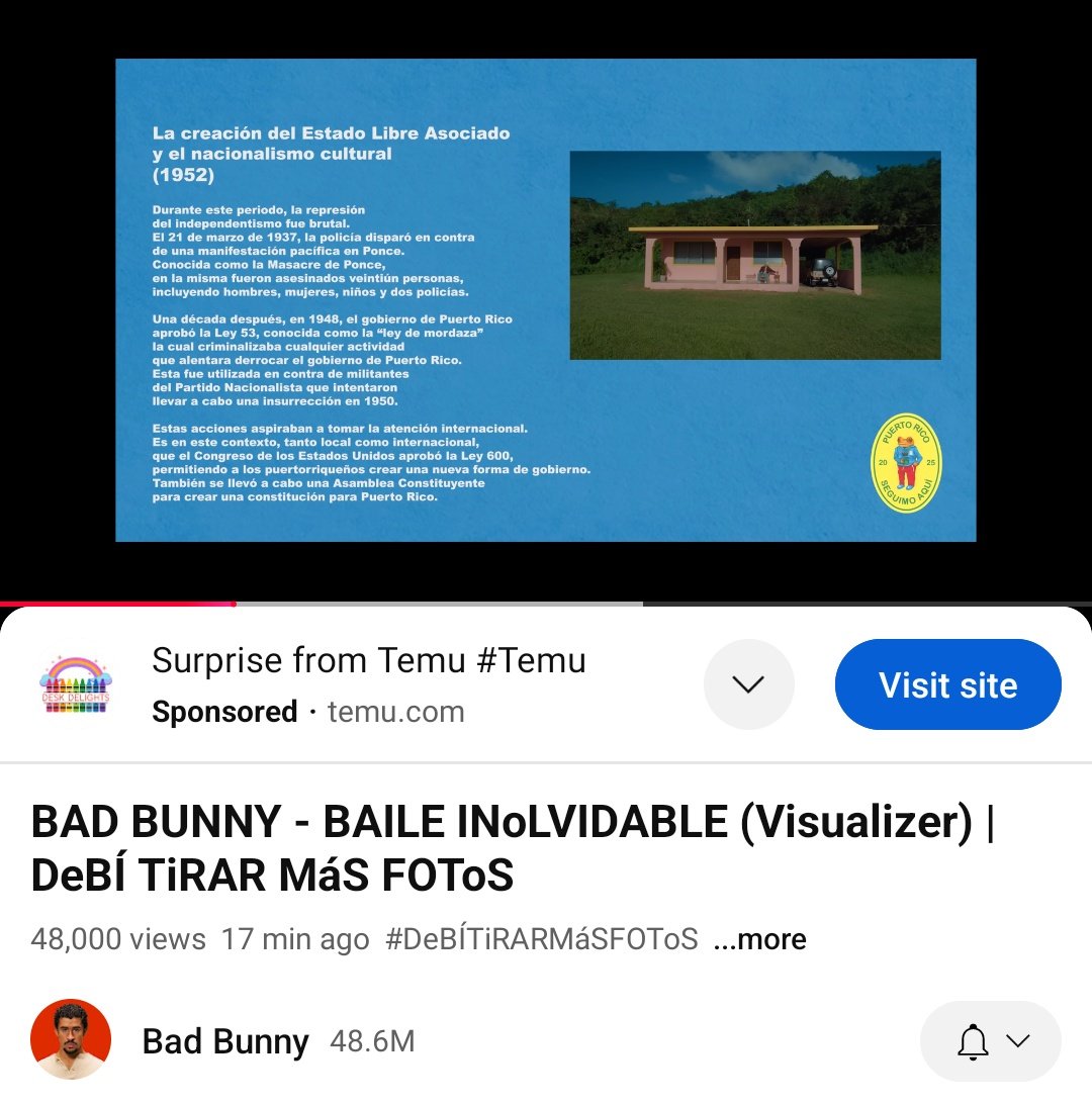 Si ven DTMF en Youtube, cada vídeo les da una lección de la historia de Puerto Rico relacionada a cada canción!!! <a href="/sanbenito/">Benito Antonio</a> 🇵🇷🕺🏻