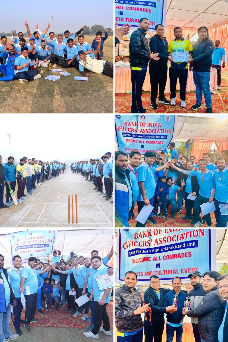 BOIOAMediaUPUTT's tweet photo. BOIOA Agra Zone’s Sports &amp; Cultural Event was a grand success! it celebrated talent &amp; sportsmanship
🏏 Cricket: Team Hemant Singh
🏸 Badminton: Dipanshu &amp; Nikhil
🎤 Singing: Abhinav Anand &amp; Abhinav Dixit
Thanks to ZM Sir, DZM (R) for inspiring all &amp; to organizers #TeamBOIOA_Agra https://t.co/tsLANPrytr