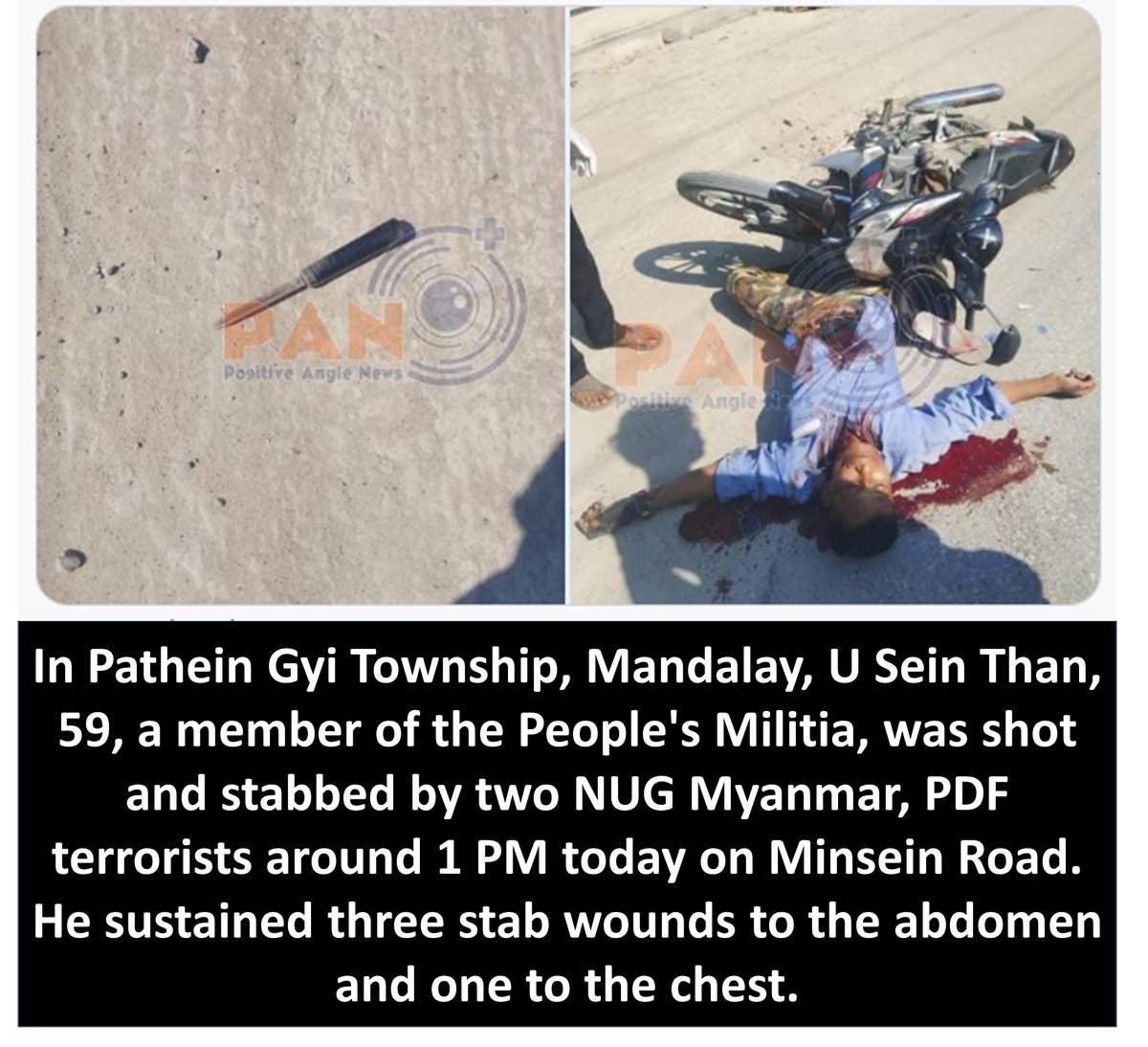 Freelancejou333's tweet photo. #PPDF terrorists shot and killed innocent civilians in #Myanmar. Do not turn a deaf ear to the incidents. @UN @volker_turk @MayWongCNA @TostevinM @antonioguterres @UNHumanRights @UNGeneva https://t.co/SHQj4aw6kR